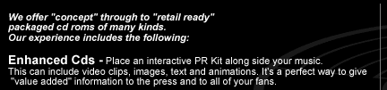 we offer concept through to retail ready packaged cd roms of many kinds. 