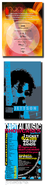 poster examples...canadian consulting engineering awards 2000, jettson, capital music showcase